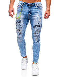 Pantaloni in jeans da uomo azzurri Bolf TF150