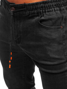 Pantaloni in jeans jogger da uomo nero Bolf 9101