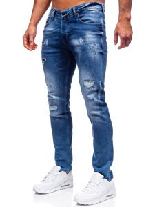 Pantaloni in jeans regular fit da uomo blu Bolf 4013