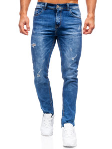 Pantaloni in jeans regular fit da uomo blu Bolf K10008-1