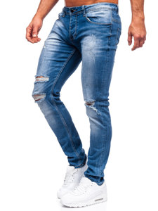 Pantaloni in jeans regular fit da uomo blu Bolf MP002BC