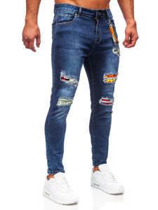 Pantaloni in jeans regular fit da uomo blu Bolf TF093