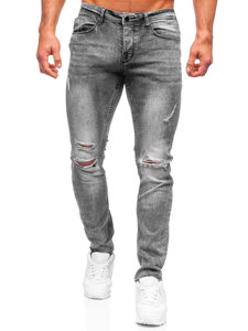 Pantaloni in jeans regular fit da uomo grigi Bolf MP002G