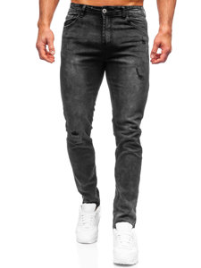 Pantaloni in jeans regular fit da uomo neri Bolf K10006-2