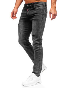 Pantaloni in jeans regular fit da uomo neri Bolf K10007-2