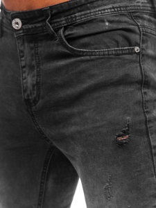 Pantaloni in jeans regular fit da uomo neri Bolf K10009-2