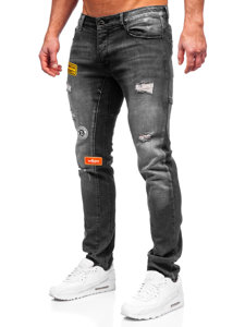 Pantaloni in jeans regular fit da uomo neri Bolf MP0047N