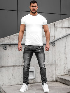 Pantaloni in jeans regular fit da uomo neri Bolf MP0051N