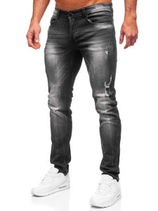 Pantaloni in jeans regular fit da uomo neri Bolf MP010N