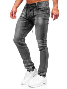 Pantaloni in jeans regular fit da uomo neri Bolf MP021G