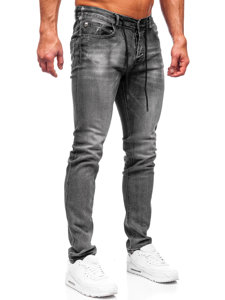 Pantaloni in jeans regular fit da uomo neri Bolf MP021G