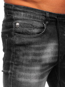 Pantaloni in jeans regular fit da uomo neri Bolf MP021N