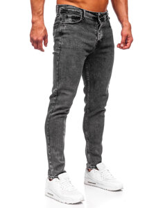 Pantaloni in jeans regular fit da uomo nero Bolf 6028