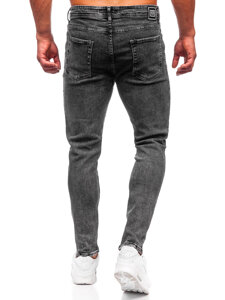 Pantaloni in jeans regular fit da uomo nero Bolf 6028