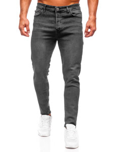 Pantaloni in jeans regular fit da uomo nero Bolf 6077