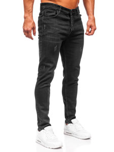 Pantaloni in jeans regular fit da uomo nero Bolf 6080