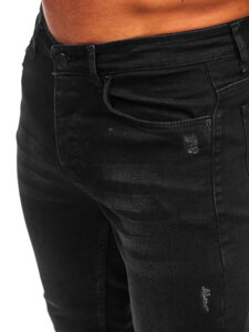 Pantaloni in jeans regular fit da uomo nero Bolf 6144