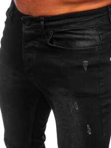 Pantaloni in jeans regular fit da uomo nero Bolf 6156