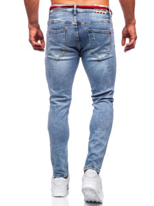 Pantaloni in jeans skinny fit da uomo azzurri Bolf KX555-1