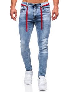 Pantaloni in jeans skinny fit da uomo azzurri Bolf KX555-1