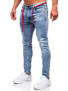 Pantaloni in jeans skinny fit da uomo azzurri Bolf KX555-1