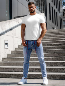 Pantaloni in jeans skinny fit da uomo azzurri Bolf KX555-2A