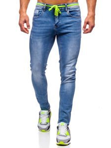 Pantaloni in jeans skinny fit da uomo blu Bolf KX555