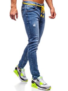 Pantaloni in jeans skinny fit da uomo blu Bolf KX565