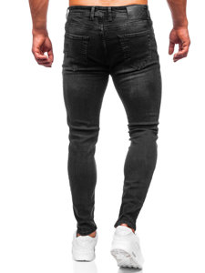 Pantaloni in jeans skinny fit da uomo neri Bolf R919-1