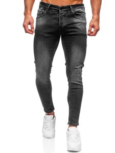 Pantaloni in jeans skinny fit da uomo neri Bolf R927