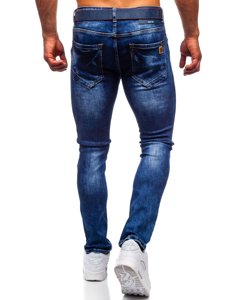 Pantaloni in jeans slim fit con cintura da uomo blu Bolf 80034W0