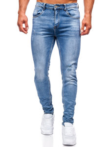 Pantaloni in jeans slim fit da uomo azzurri Bolf KA6896S