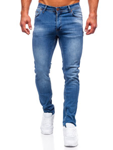 Pantaloni in jeans slim fit da uomo blu Bolf 6767