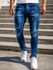 Pantaloni in jeans slim fit da uomo blu Bolf 80033W0