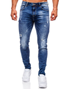 Pantaloni in jeans slim fit da uomo blu Bolf KX718A