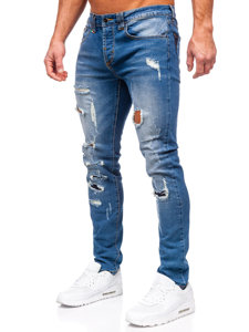 Pantaloni in jeans slim fit da uomo blu Bolf MP0086BS