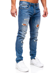 Pantaloni in jeans slim fit da uomo blu Bolf MP0086BS