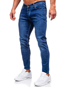 Pantaloni in jeans slim fit da uomo blu Bolf R921