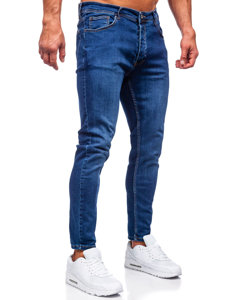 Pantaloni in jeans slim fit da uomo blu Bolf R921