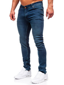 Pantaloni in jeans slim fit da uomo blu scuri Bolf 5066-2