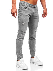 Pantaloni in jeans slim fit da uomo grigi Bolf KX759-C