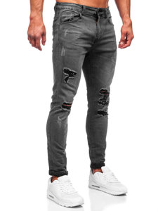 Pantaloni in jeans slim fit da uomo neri Bolf KS2081