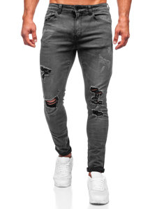 Pantaloni in jeans slim fit da uomo neri Bolf KS2081