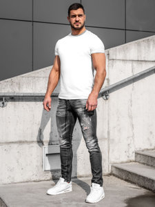 Pantaloni in jeans slim fit da uomo neri Bolf MP005N