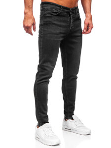 Pantaloni in jeans slim fit da uomo nero Bolf 6131