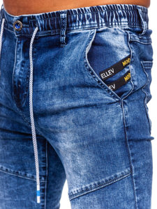 Pantaloni in jeans tipo jogger da uomo blu Bolf TF125