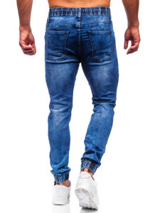 Pantaloni in jeans tipo jogger da uomo blu Bolf TF132