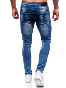 Pantaloni in jeans tipo regular fit da uomo blu Bolf 4002