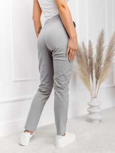 Pantaloni in tessuto da donna grigio Bolf W7831