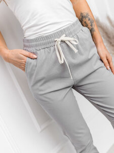 Pantaloni in tessuto da donna grigio Bolf W7831